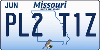 MO license plate PL2T1Z