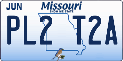 MO license plate PL2T2A