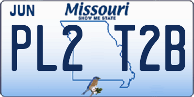 MO license plate PL2T2B