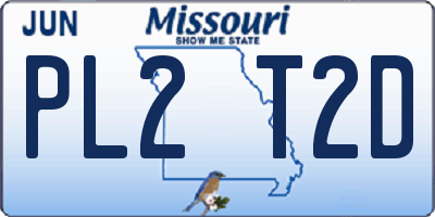 MO license plate PL2T2D