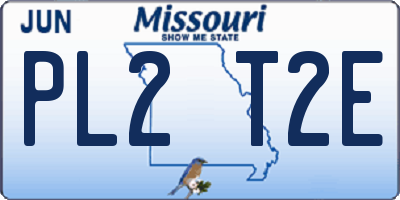 MO license plate PL2T2E
