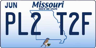 MO license plate PL2T2F