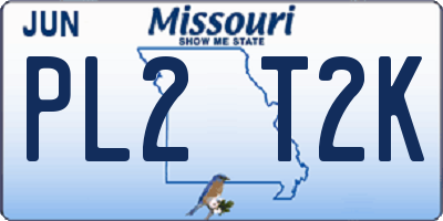 MO license plate PL2T2K
