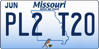 MO license plate PL2T2O