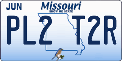 MO license plate PL2T2R