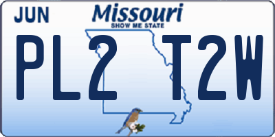 MO license plate PL2T2W