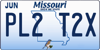MO license plate PL2T2X