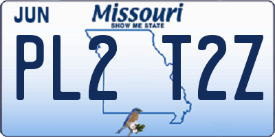 MO license plate PL2T2Z