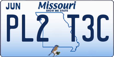 MO license plate PL2T3C