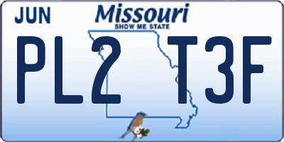 MO license plate PL2T3F