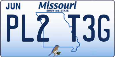 MO license plate PL2T3G