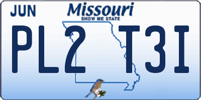 MO license plate PL2T3I