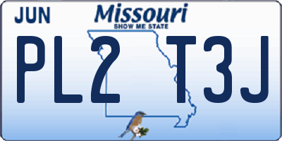 MO license plate PL2T3J