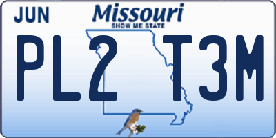 MO license plate PL2T3M