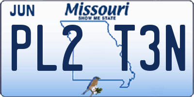 MO license plate PL2T3N