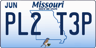 MO license plate PL2T3P