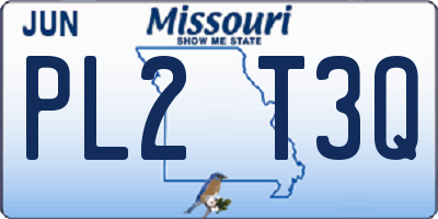MO license plate PL2T3Q