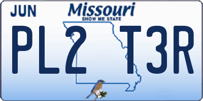MO license plate PL2T3R