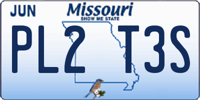 MO license plate PL2T3S