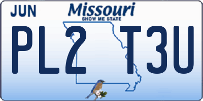 MO license plate PL2T3U