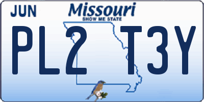 MO license plate PL2T3Y