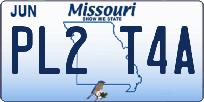 MO license plate PL2T4A