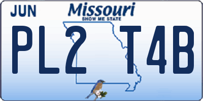 MO license plate PL2T4B