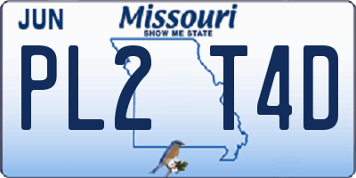 MO license plate PL2T4D