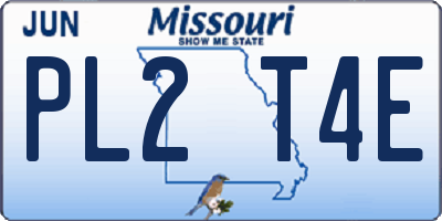 MO license plate PL2T4E