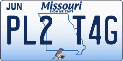 MO license plate PL2T4G