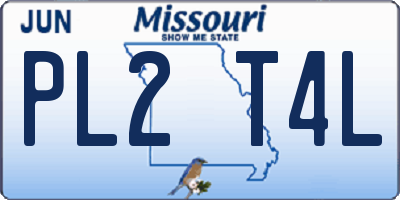 MO license plate PL2T4L