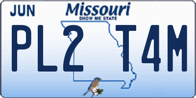 MO license plate PL2T4M