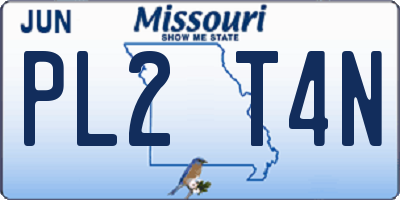 MO license plate PL2T4N