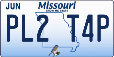 MO license plate PL2T4P