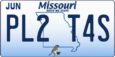MO license plate PL2T4S