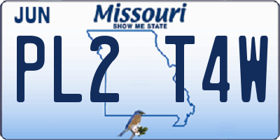 MO license plate PL2T4W