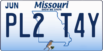 MO license plate PL2T4Y