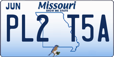 MO license plate PL2T5A