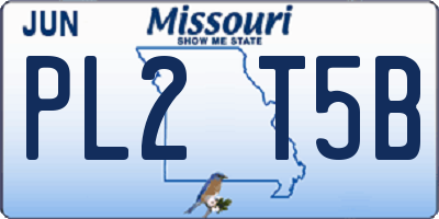 MO license plate PL2T5B