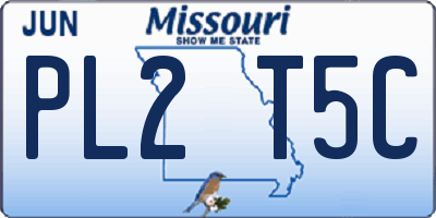 MO license plate PL2T5C