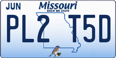 MO license plate PL2T5D