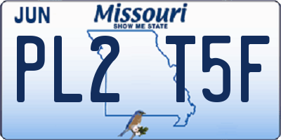MO license plate PL2T5F