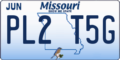 MO license plate PL2T5G
