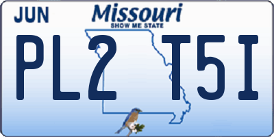 MO license plate PL2T5I