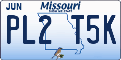 MO license plate PL2T5K