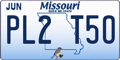 MO license plate PL2T5O