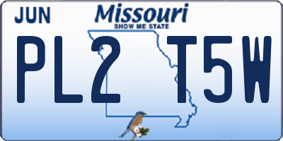 MO license plate PL2T5W