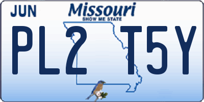 MO license plate PL2T5Y