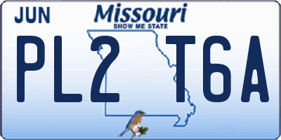 MO license plate PL2T6A