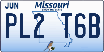 MO license plate PL2T6B